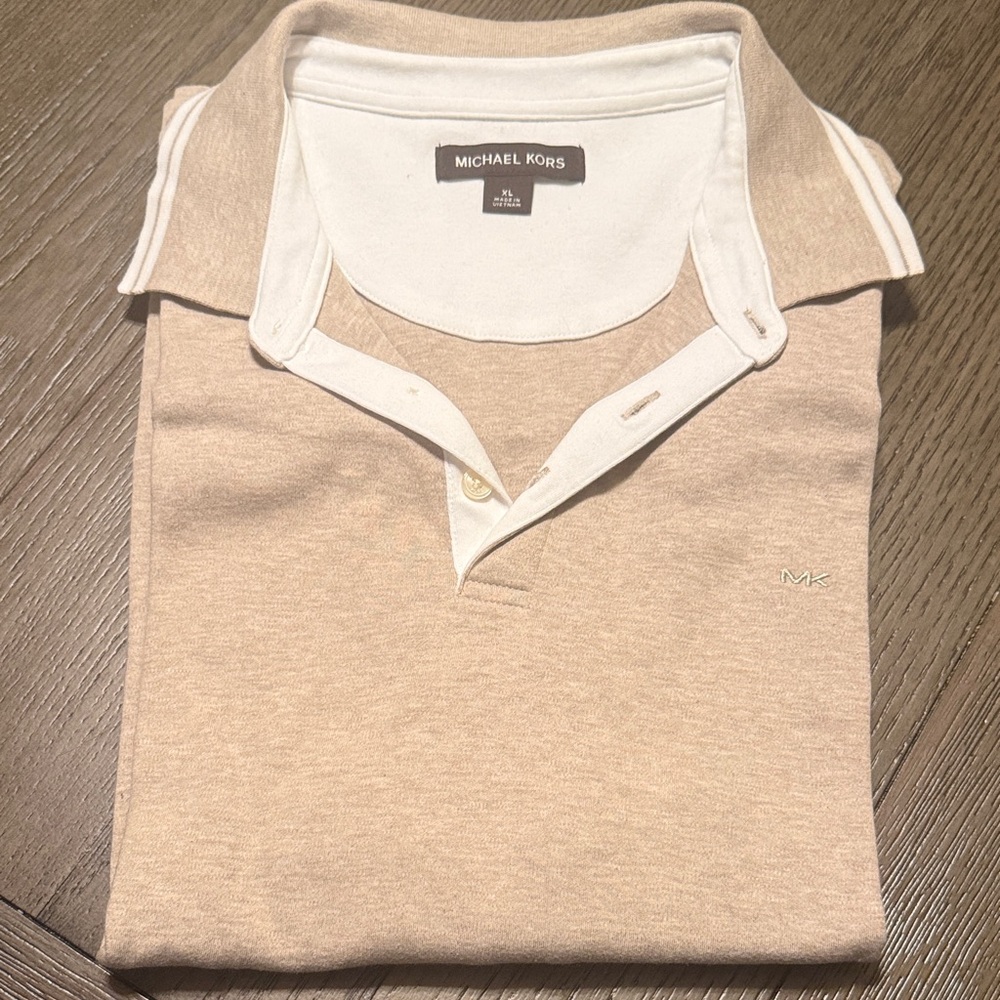 Michael Kors Sand Polo with White Trim